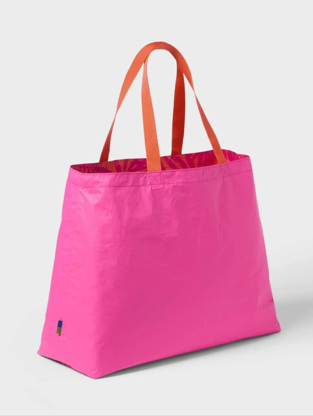 Open Story Water Resistant Reversible Tote Bag - Pink/Coral Palm - Picture 4 of 4